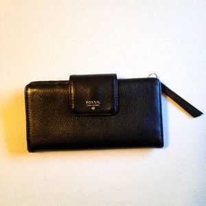 Fossil Black Pebbled Leather Wallet